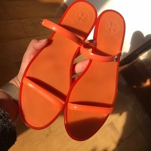 Tory Burch double band jelly slides